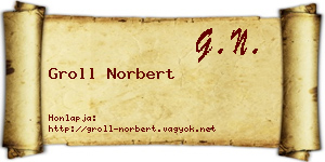 Groll Norbert névjegykártya