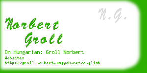 norbert groll business card